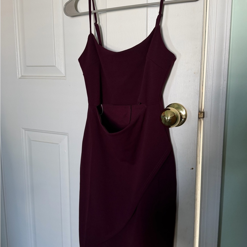 Lulu's Wine Cutout Bodycon Mini Dress